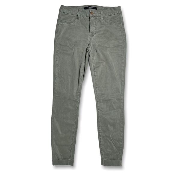 J Brand SIZE 26 Anja Cropped Jeans Castor Grey Green Cuffed Hem Stretch Pants - Picture 1 of 12